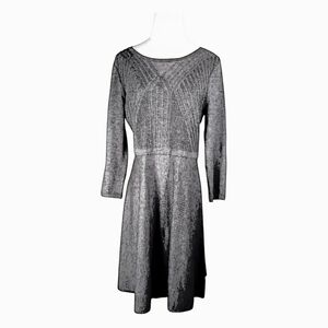 Merino Wool Dress Fit Flare Knit Sweater Office Meeting Conference Professional